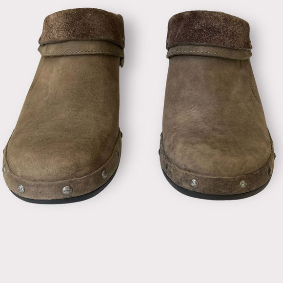 Merrell Luxe Wrap Suede Clogs 7.5 Womens Leather Studded Slip On Comfort Shoes - Picture 3 of 10